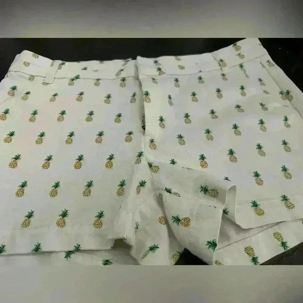 Blue Rain Pineapple Print Summer Sprint Shorts (11) - Picture 9 of 11